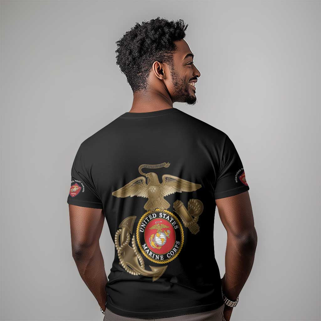 African American Heroes T shirt Montford Point Marines - Black LT15