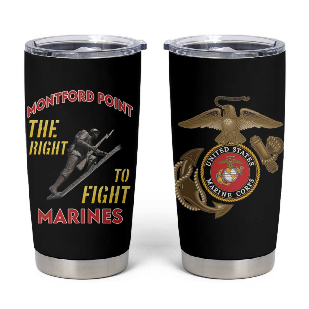 African American Heroes Tumbler Cup Montford Point Marines - Black LT15