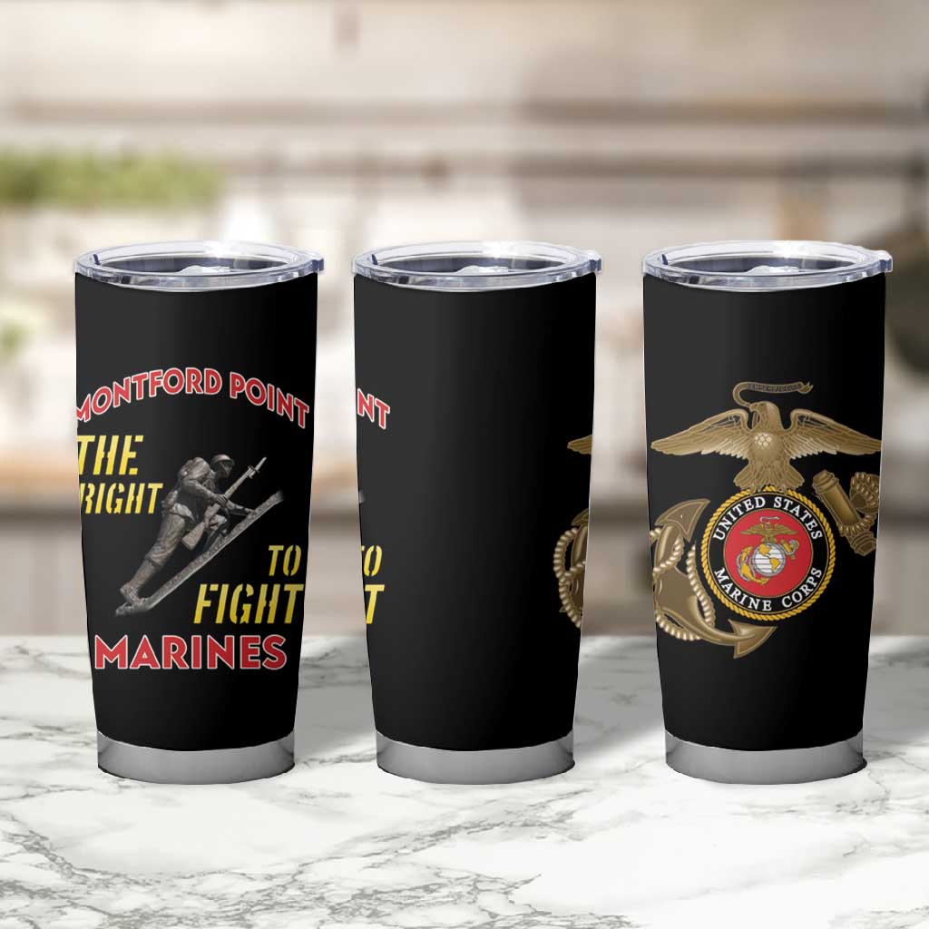 African American Heroes Tumbler Cup Montford Point Marines - Black LT15
