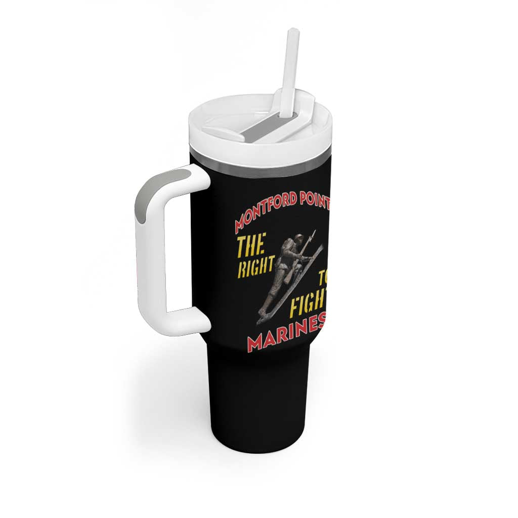 African American Heroes Tumbler With Handle Montford Point Marines - Black LT15