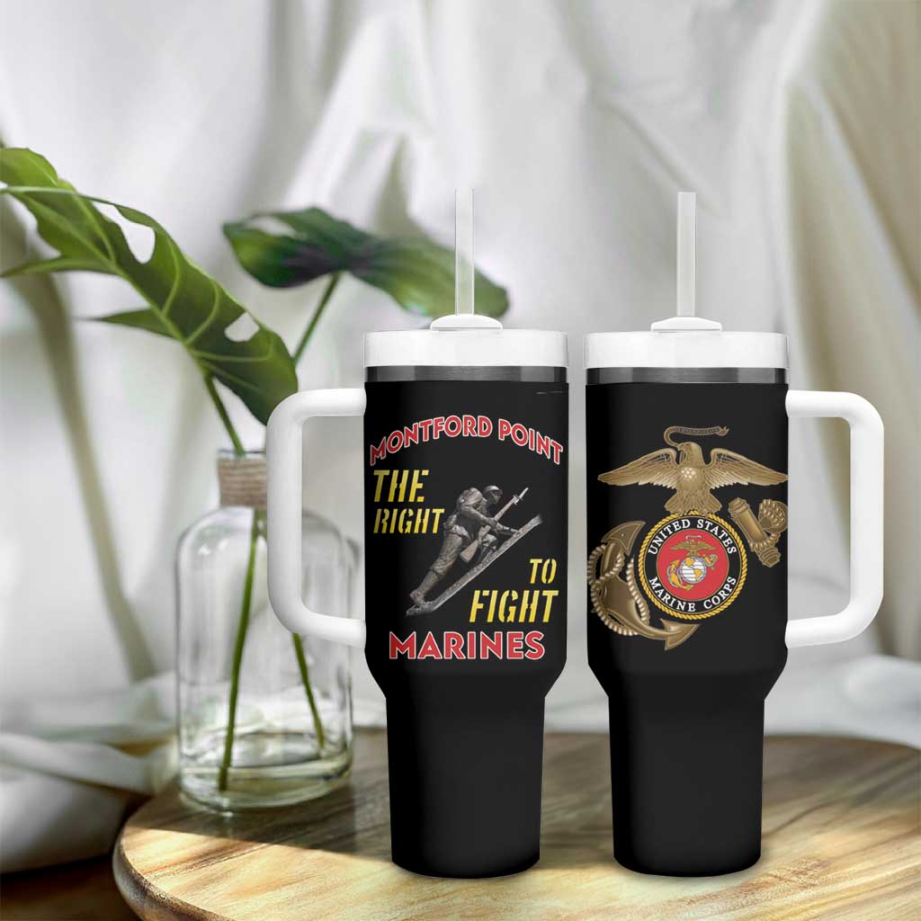 African American Heroes Tumbler With Handle Montford Point Marines - Black LT15