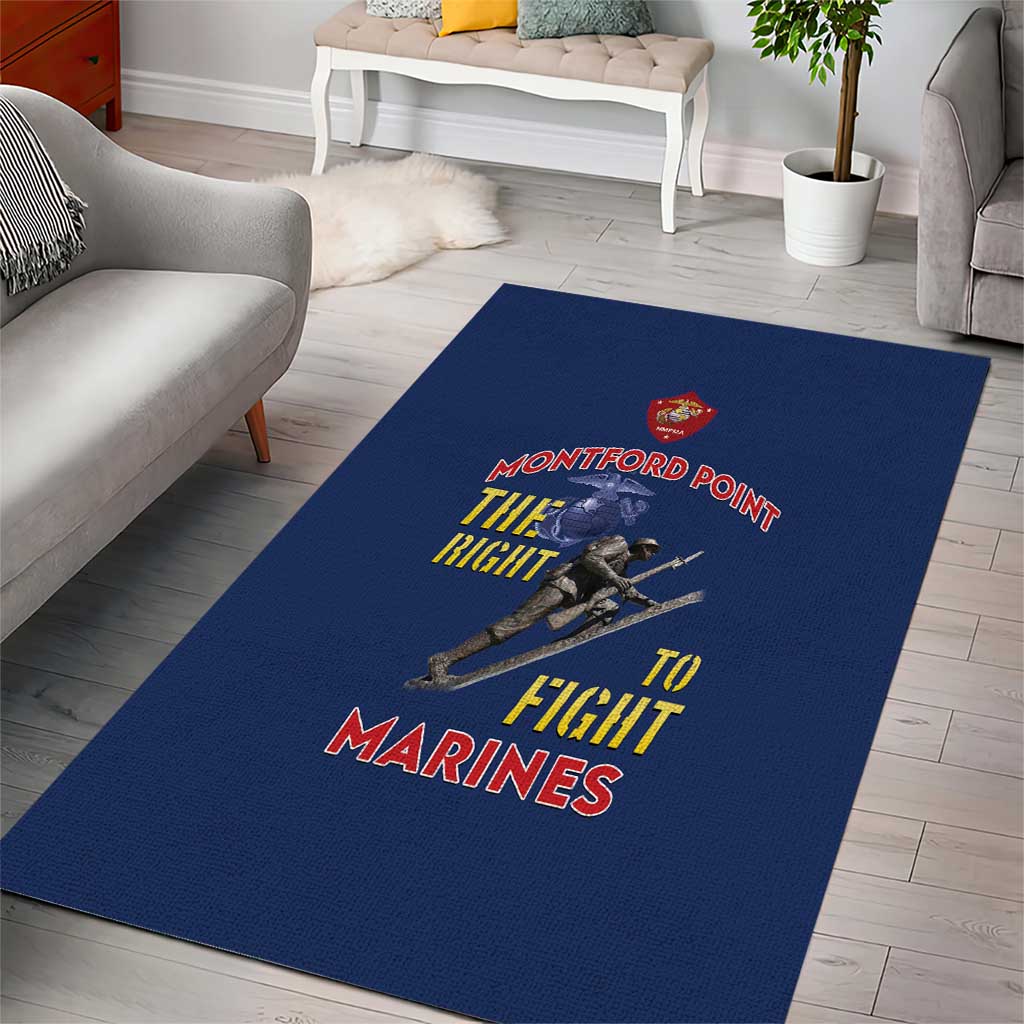 African American Heroes Area Rug Montford Point Marines - Blue LT15
