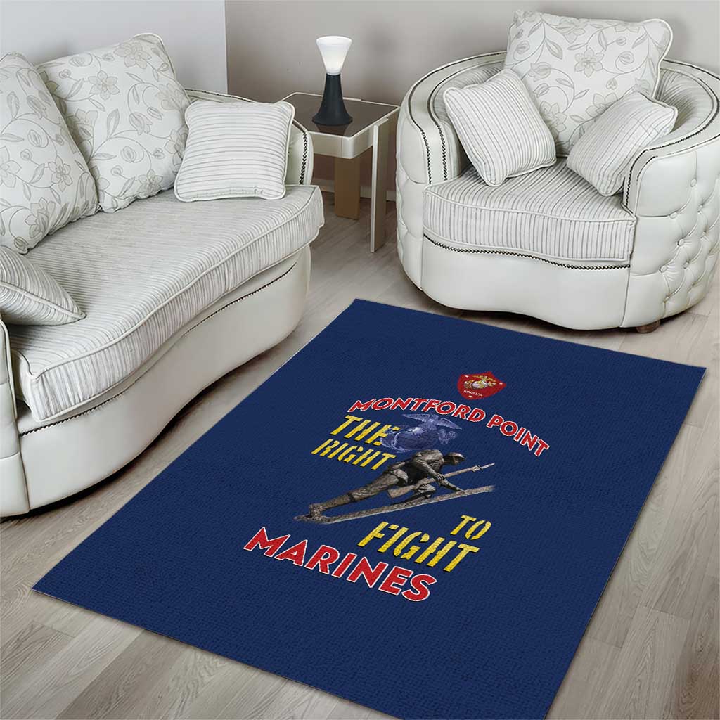 African American Heroes Area Rug Montford Point Marines - Blue LT15