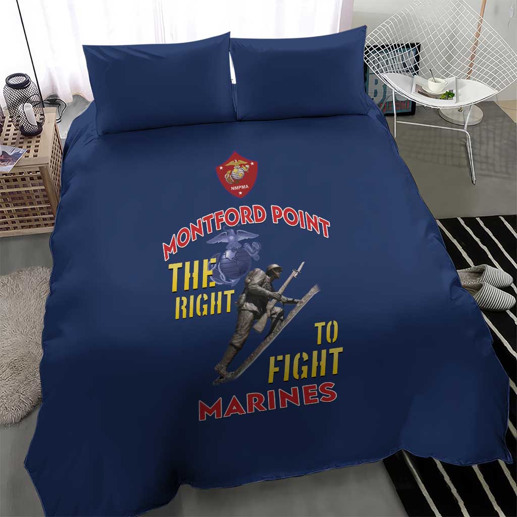 African American Heroes Bedding Set Montford Point Marines - Blue LT15