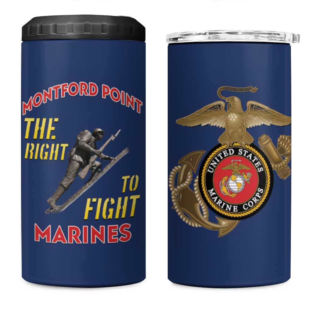 African American Heroes 4 in 1 Can Cooler Tumbler Montford Point Marines - Blue LT15