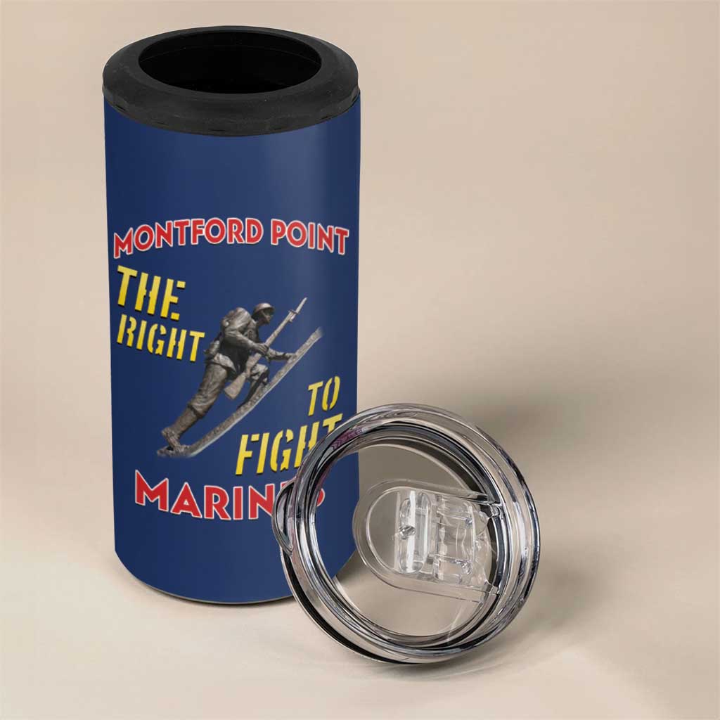 African American Heroes 4 in 1 Can Cooler Tumbler Montford Point Marines - Blue LT15