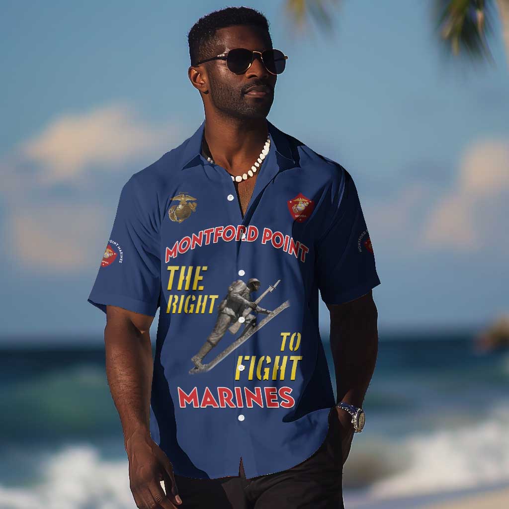 African American Heroes Hawaiian Shirt Montford Point Marines - Blue LT15