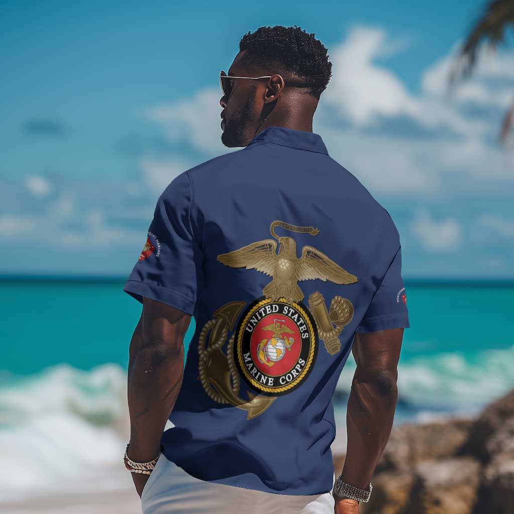 African American Heroes Hawaiian Shirt Montford Point Marines - Blue LT15