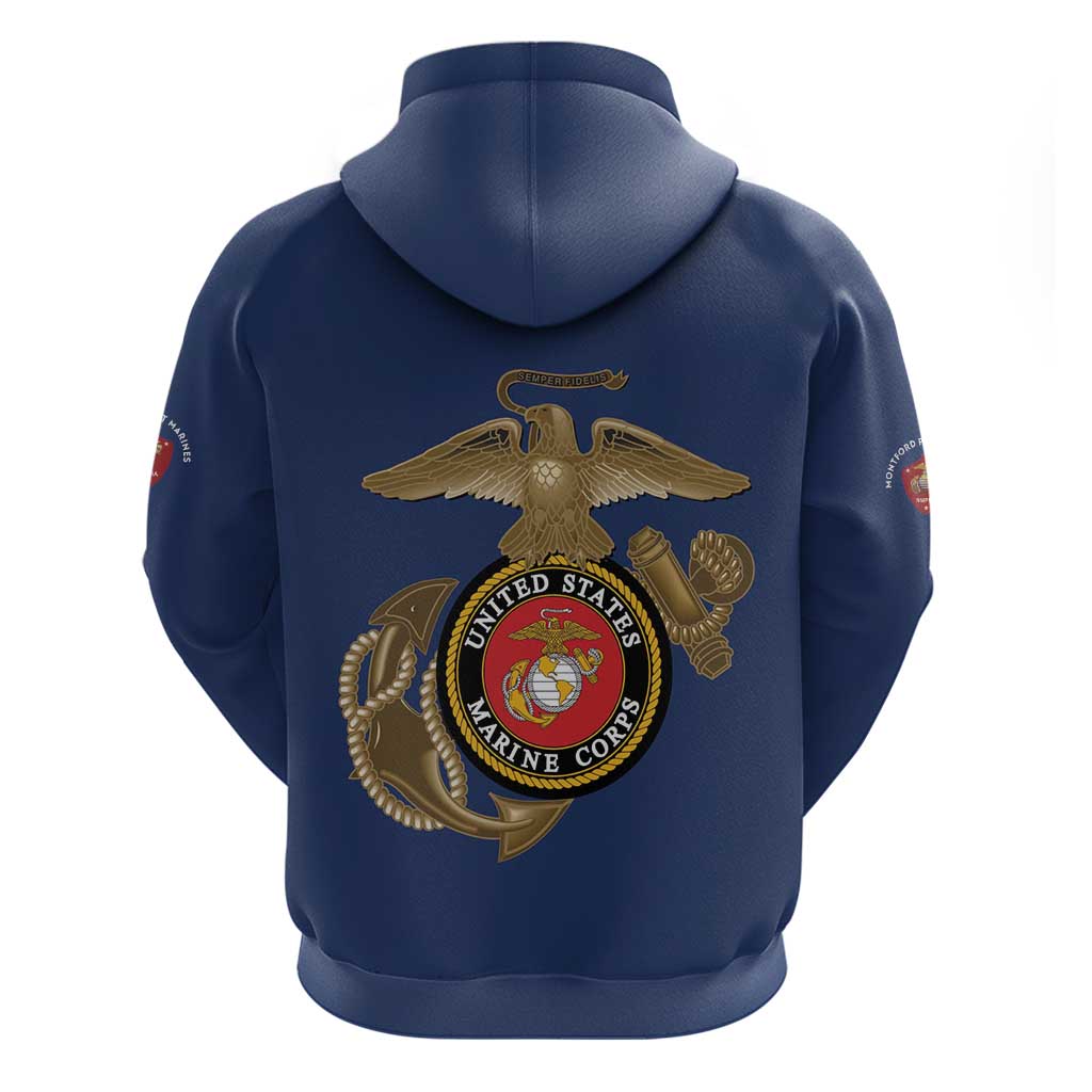 Montford Point Marines Hoodie The Right To Fight - Blue LT15
