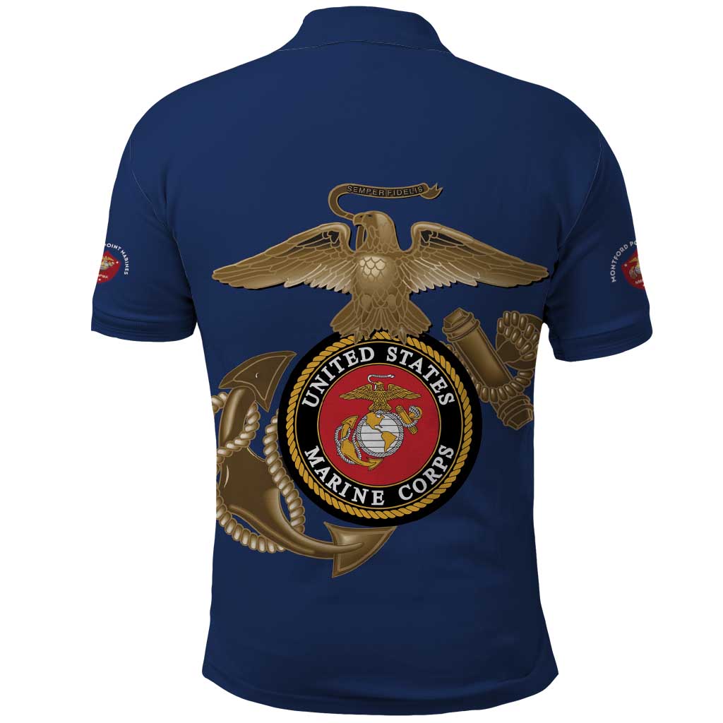Montford Point Marines Polo Shirt The Right To Fight - Blue LT15