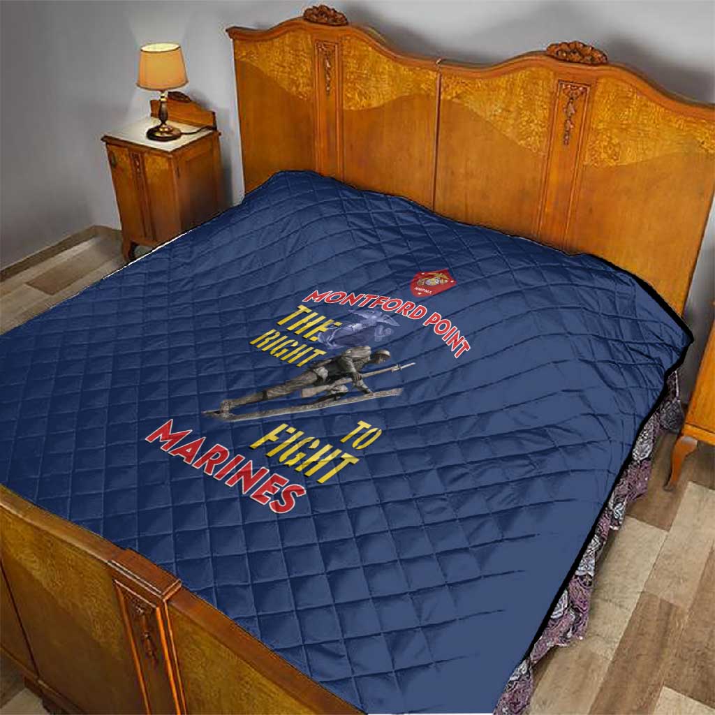 African American Heroes Quilt Montford Point Marines - Blue LT15