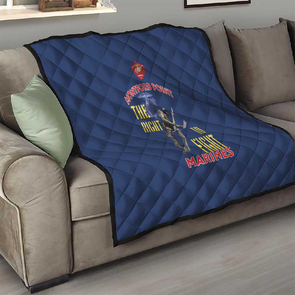 African American Heroes Quilt Montford Point Marines - Blue LT15