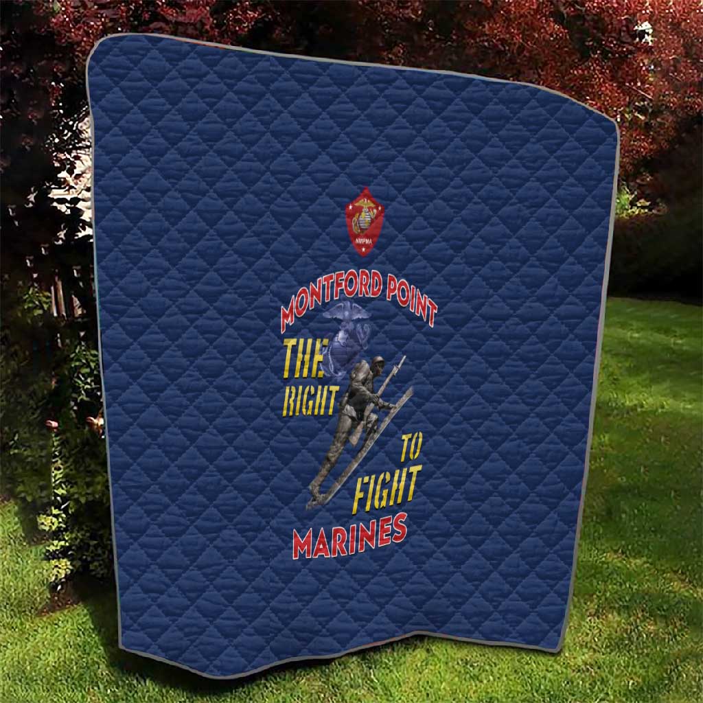 African American Heroes Quilt Montford Point Marines - Blue LT15