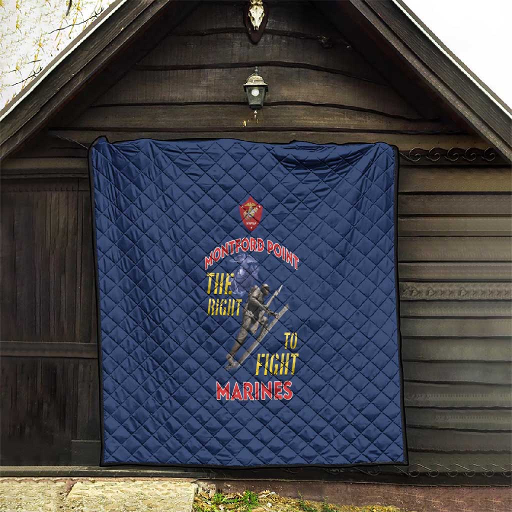 African American Heroes Quilt Montford Point Marines - Blue LT15