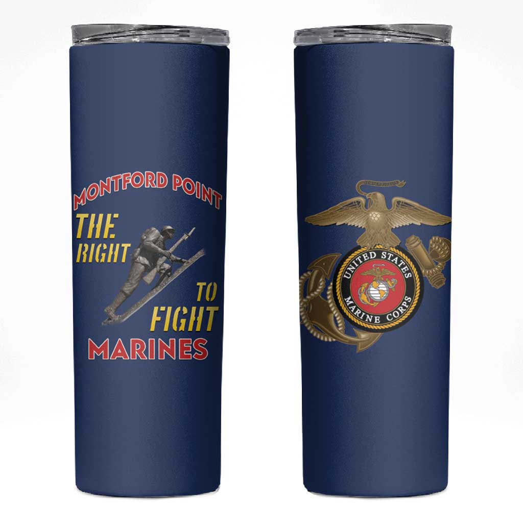 African American Heroes Skinny Tumbler Montford Point Marines - Blue LT15