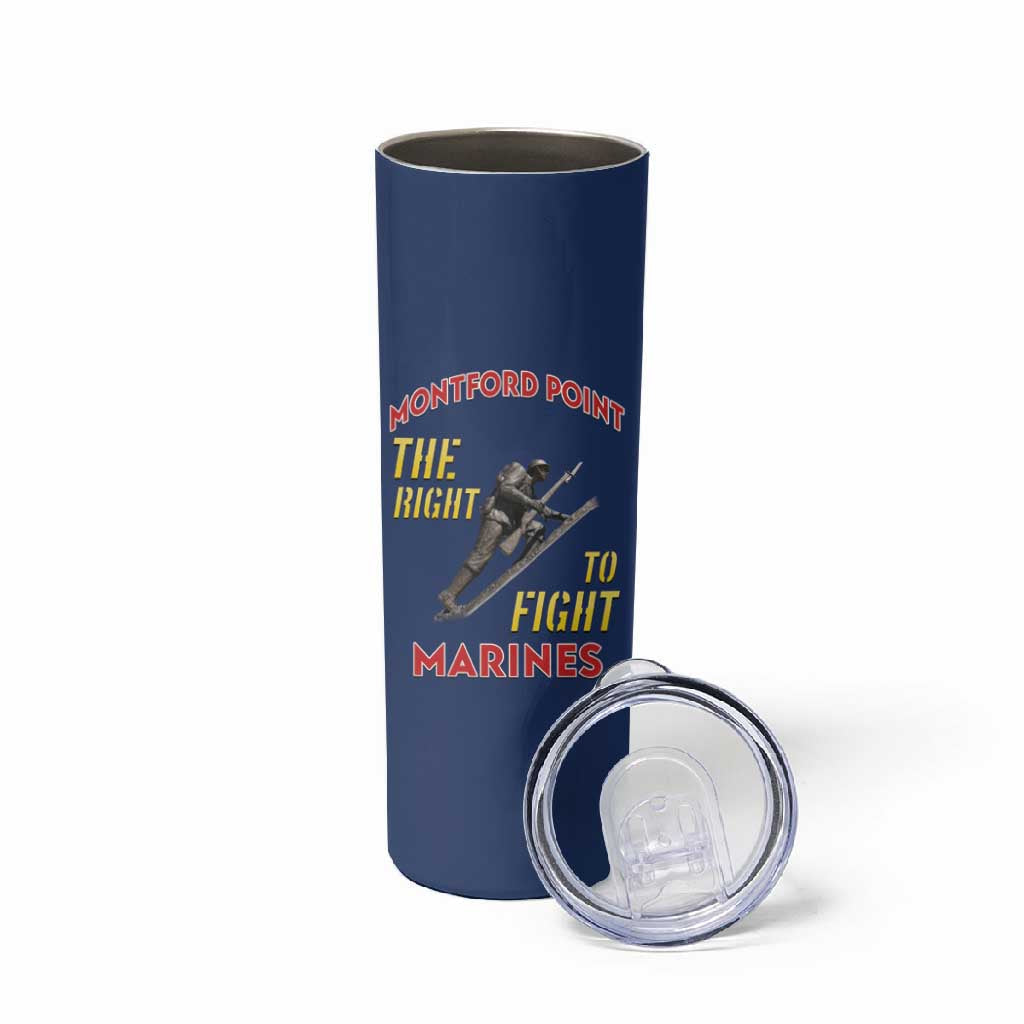 African American Heroes Skinny Tumbler Montford Point Marines - Blue LT15
