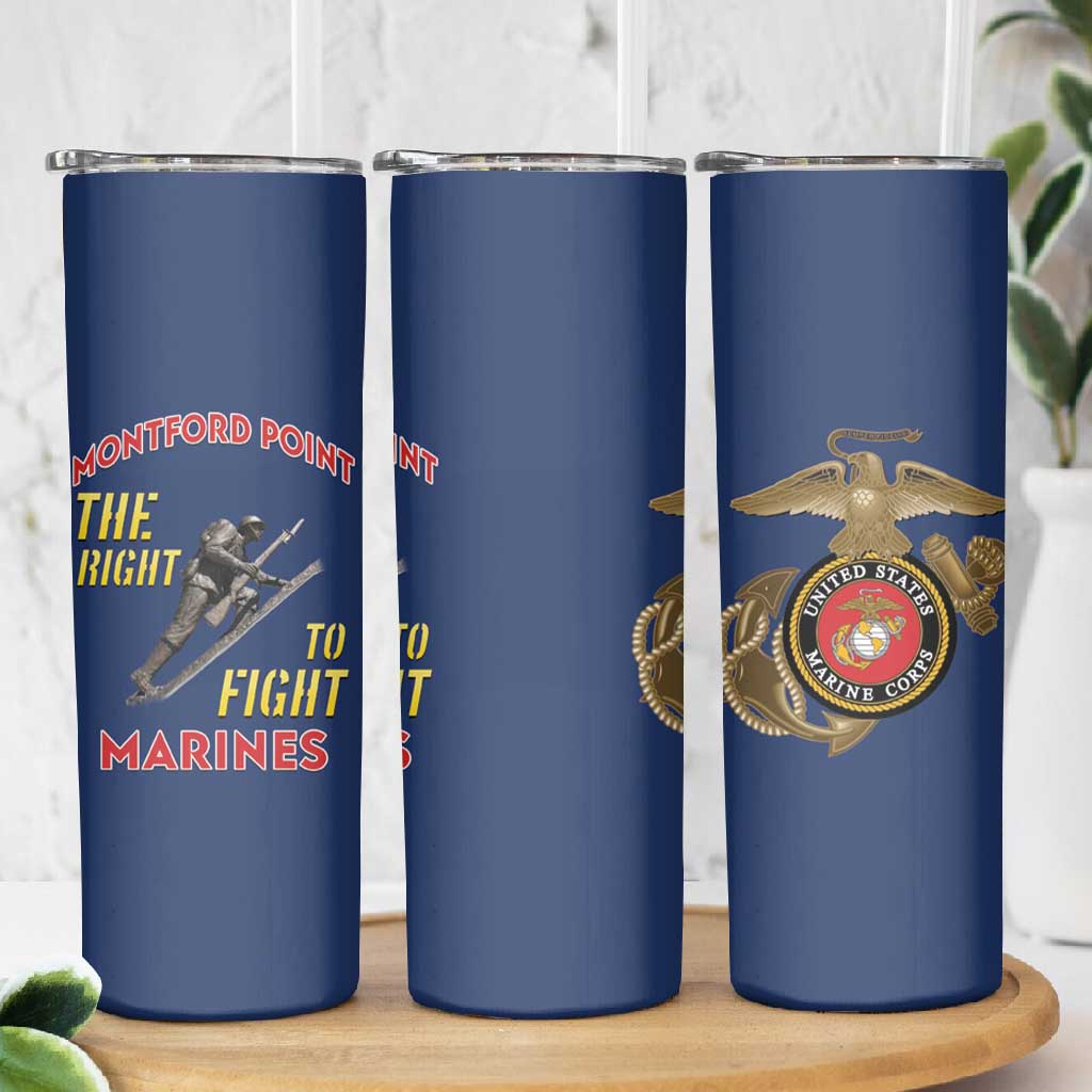 African American Heroes Skinny Tumbler Montford Point Marines - Blue LT15