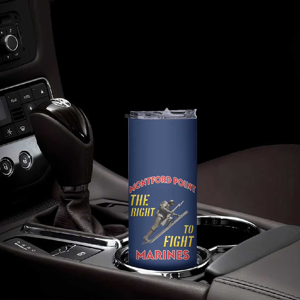 African American Heroes Skinny Tumbler Montford Point Marines - Blue LT15