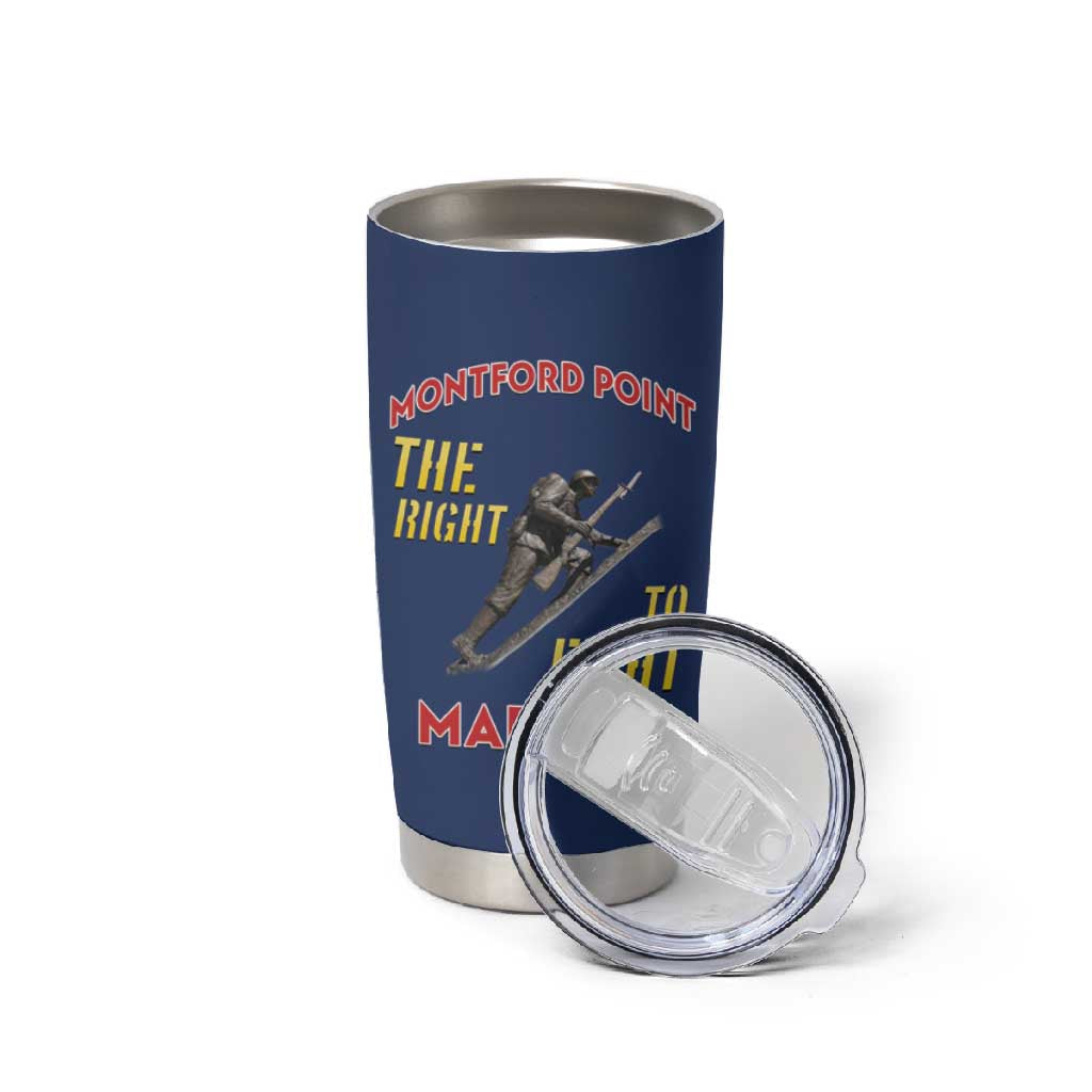 African American Heroes Tumbler Cup Montford Point Marines - Blue LT15
