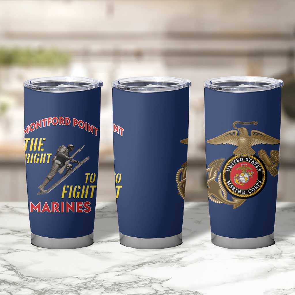 African American Heroes Tumbler Cup Montford Point Marines - Blue LT15
