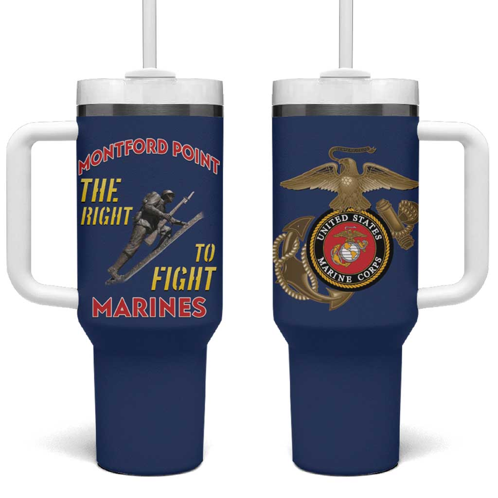 African American Heroes Tumbler With Handle Montford Point Marines - Blue LT15