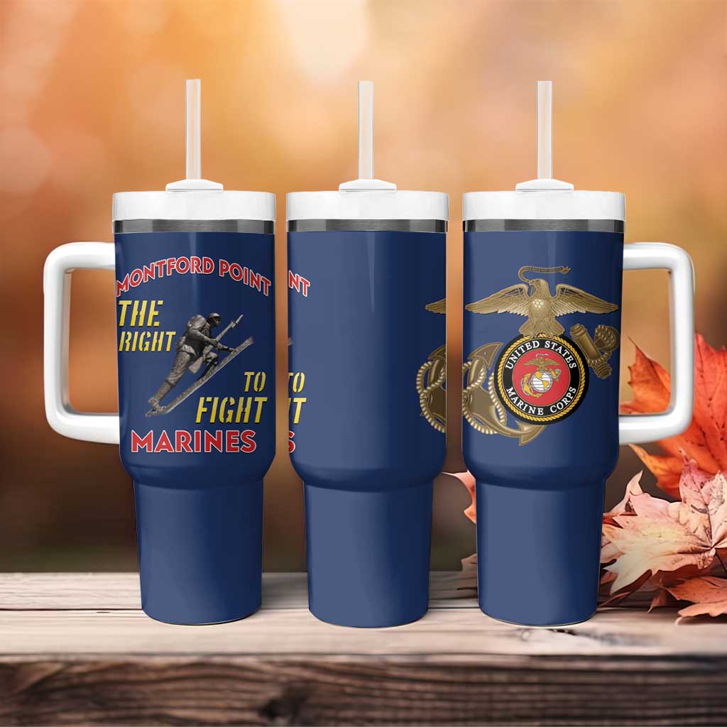 African American Heroes Tumbler With Handle Montford Point Marines - Blue LT15