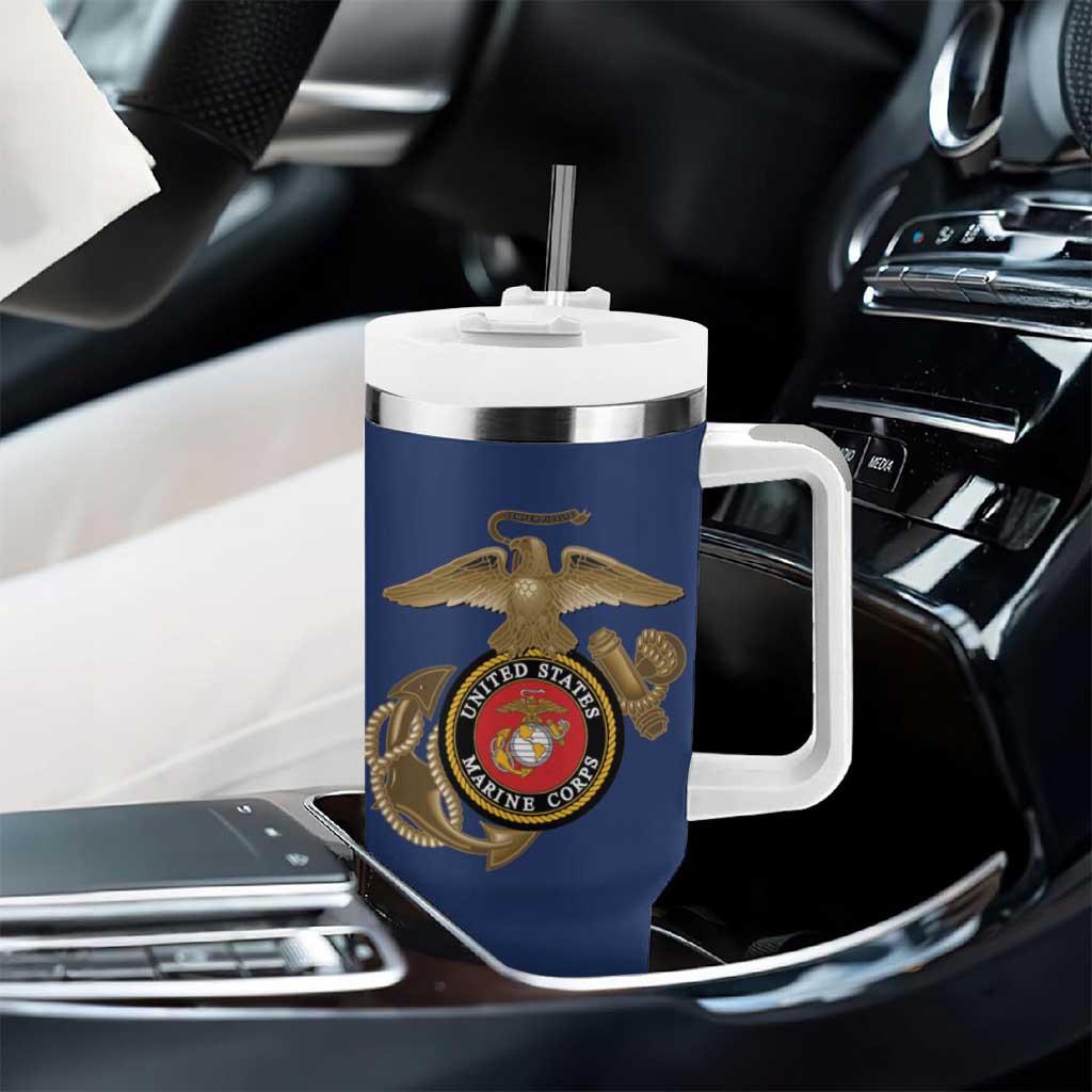 African American Heroes Tumbler With Handle Montford Point Marines - Blue LT15