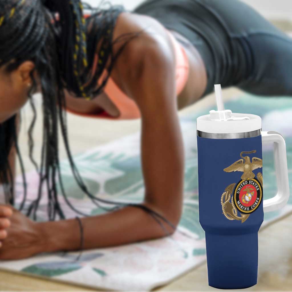 African American Heroes Tumbler With Handle Montford Point Marines - Blue LT15
