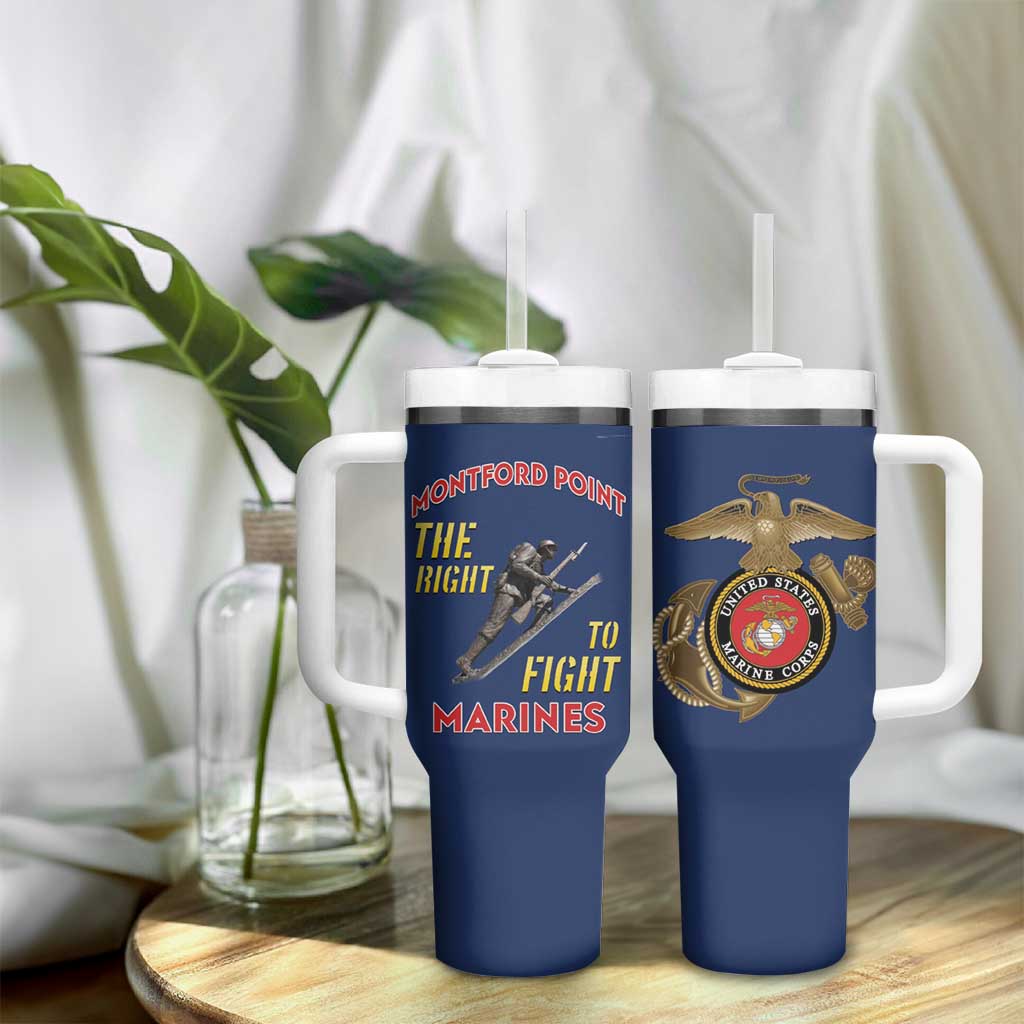 African American Heroes Tumbler With Handle Montford Point Marines - Blue LT15