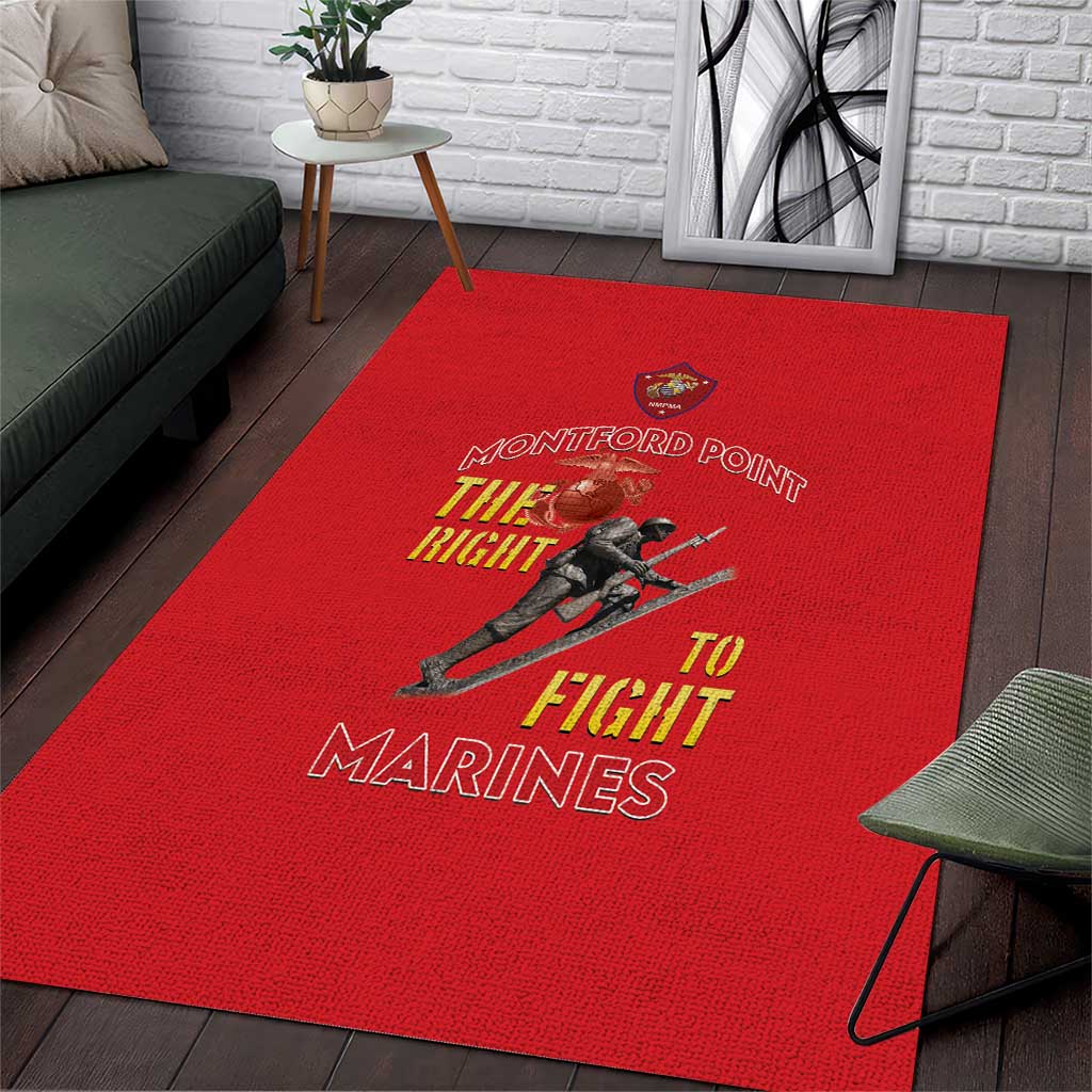 African American Heroes Area Rug Montford Point Marines - Red LT15