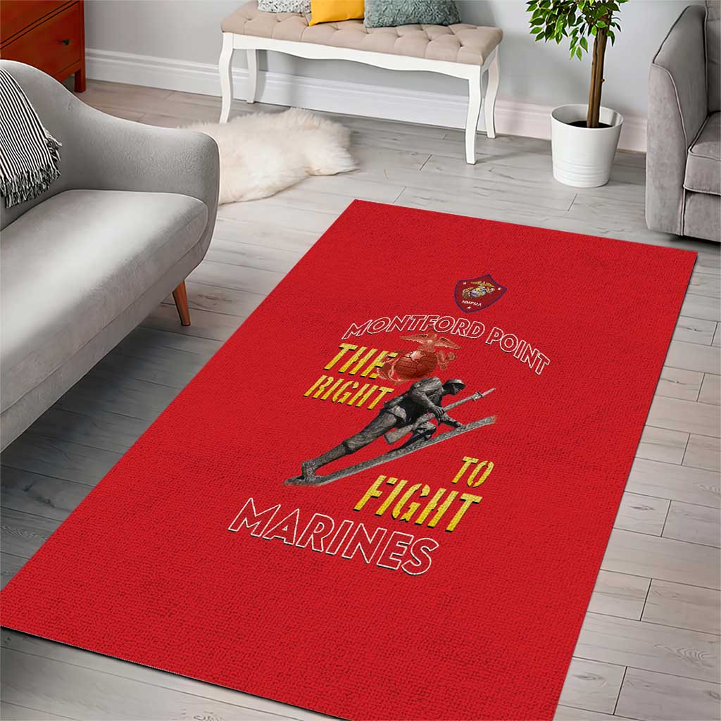 African American Heroes Area Rug Montford Point Marines - Red LT15