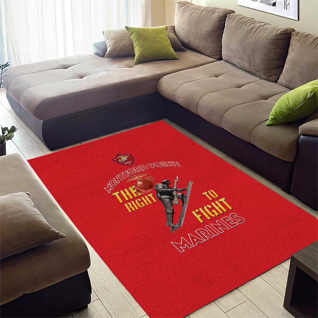 African American Heroes Area Rug Montford Point Marines - Red LT15