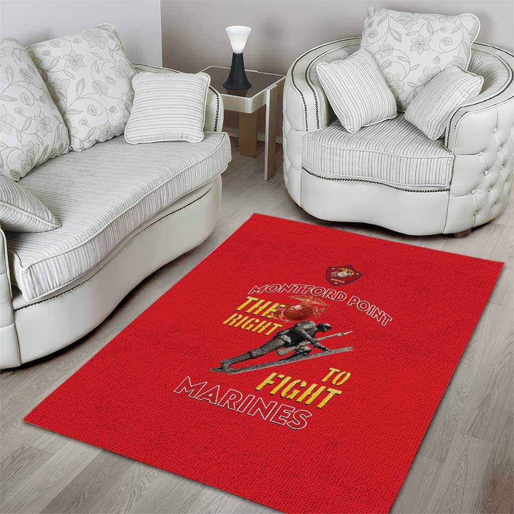 African American Heroes Area Rug Montford Point Marines - Red LT15