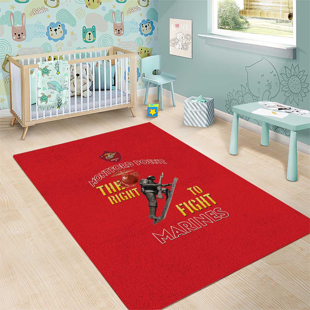 African American Heroes Area Rug Montford Point Marines - Red LT15