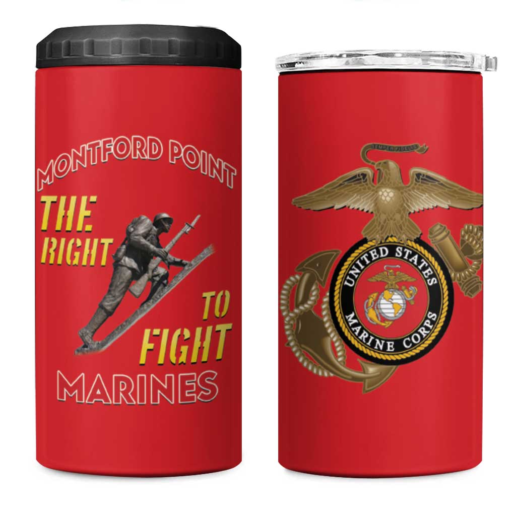 African American Heroes 4 in 1 Can Cooler Tumbler Montford Point Marines - Red LT15