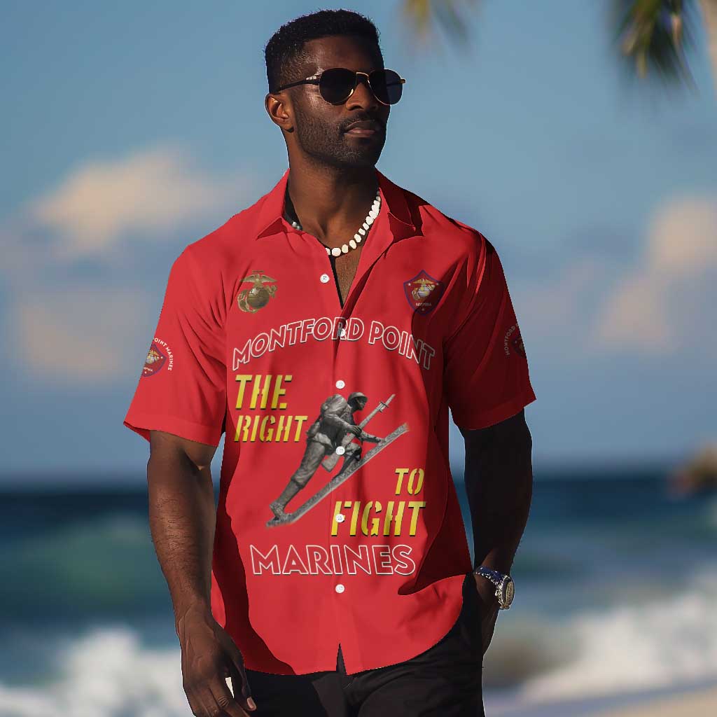 African American Heroes Hawaiian Shirt Montford Point Marines - Red LT15