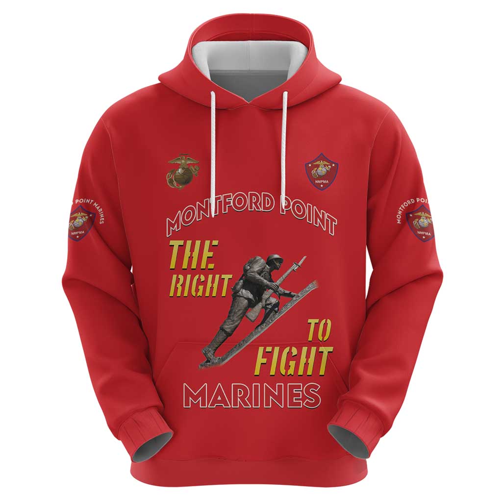 Montford Point Marines Hoodie The Right To Fight - Red LT15