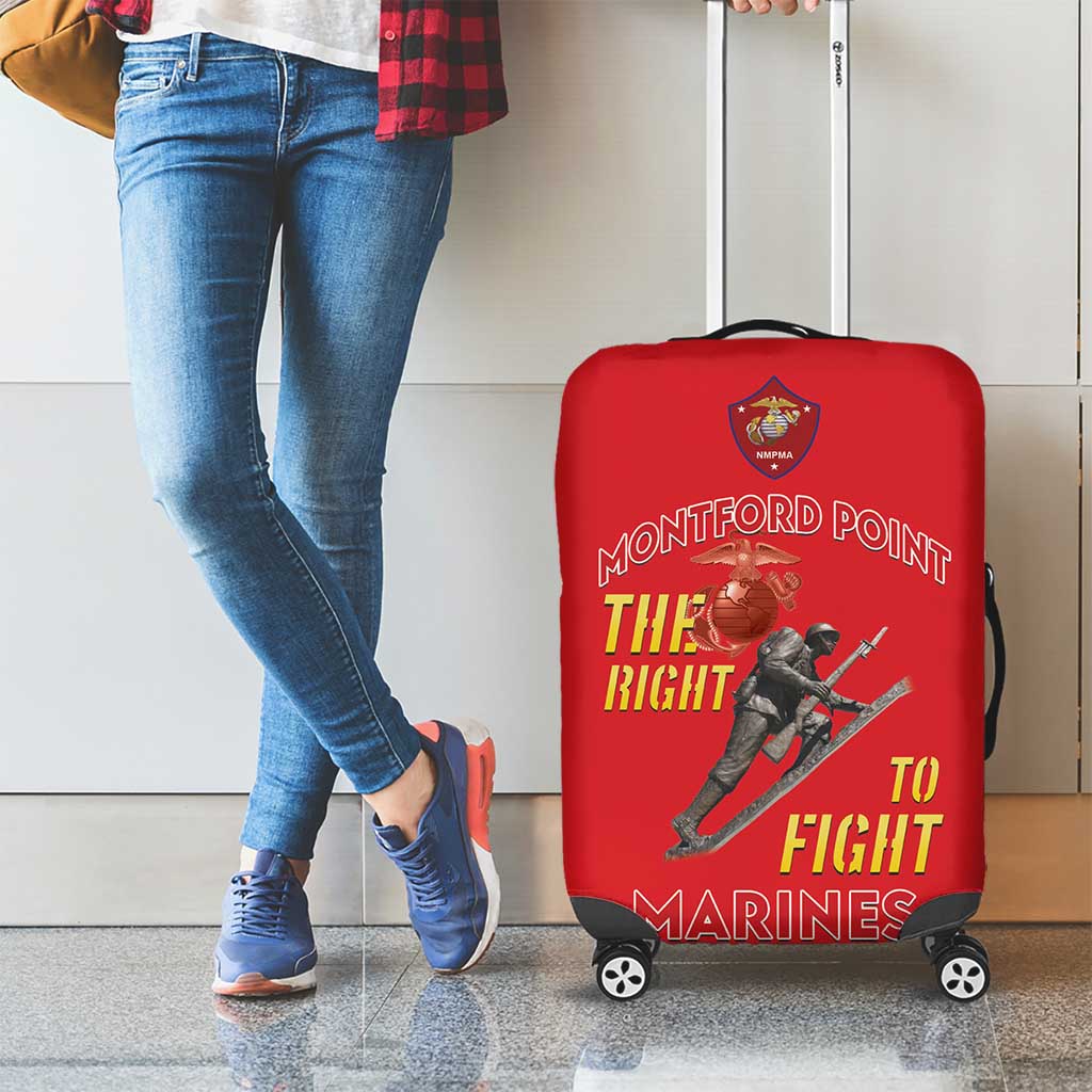 Montford Point Marines Luggage Cover The Right To Fight - Red LT15