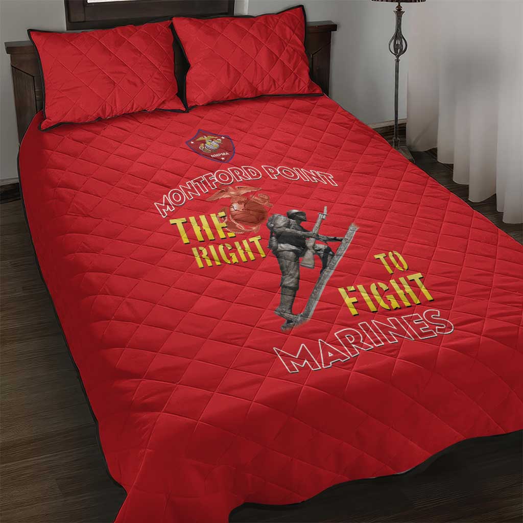 African American Heroes Quilt Bed Set Montford Point Marines - Red LT15