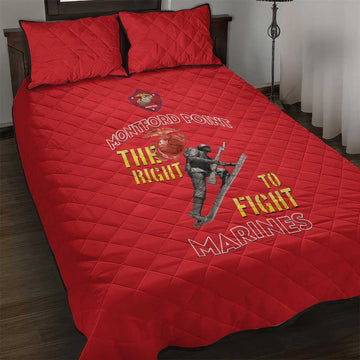 African American Heroes Quilt Bed Set Montford Point Marines - Red LT15