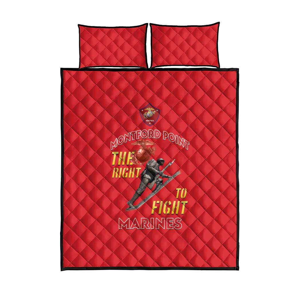 African American Heroes Quilt Bed Set Montford Point Marines - Red LT15