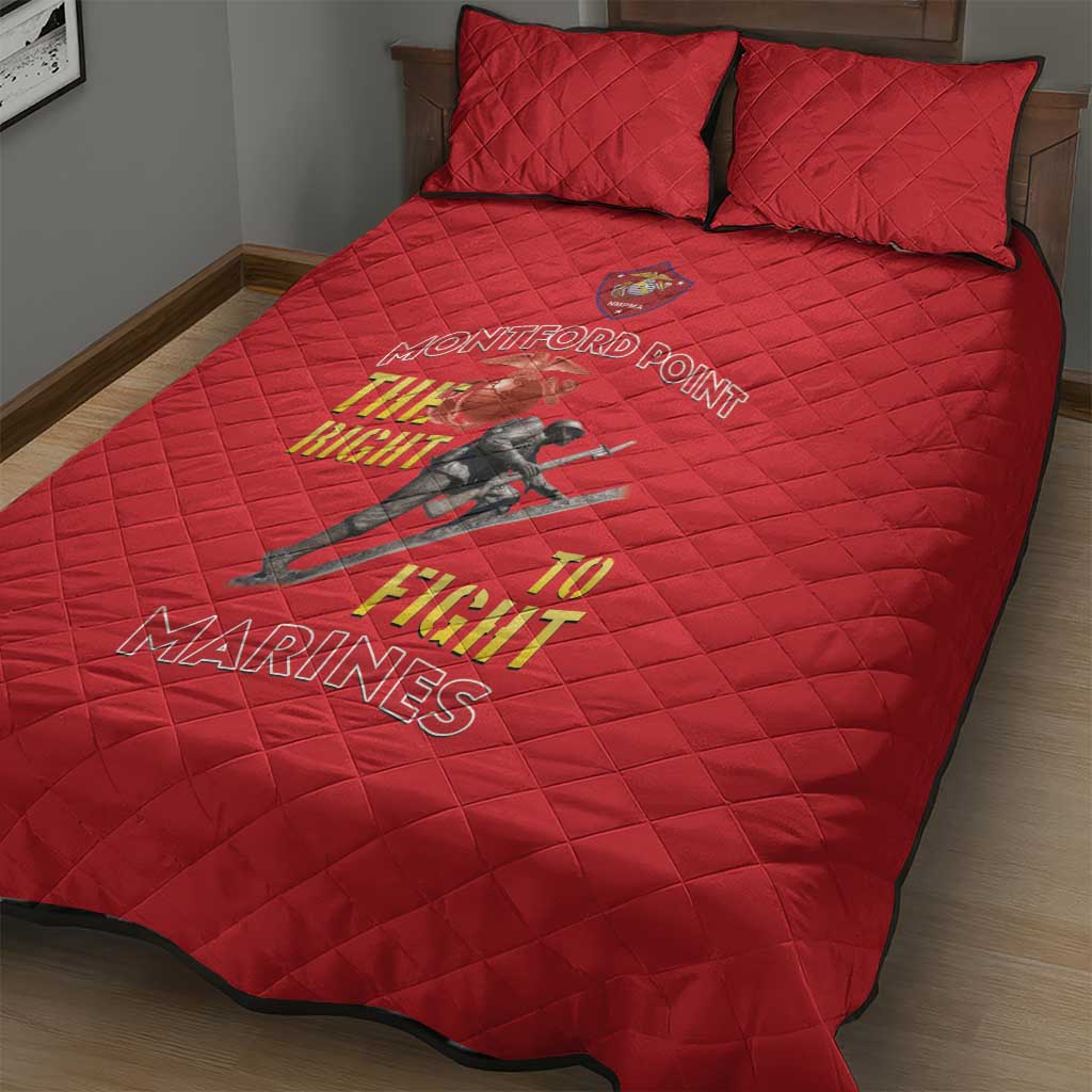 African American Heroes Quilt Bed Set Montford Point Marines - Red LT15