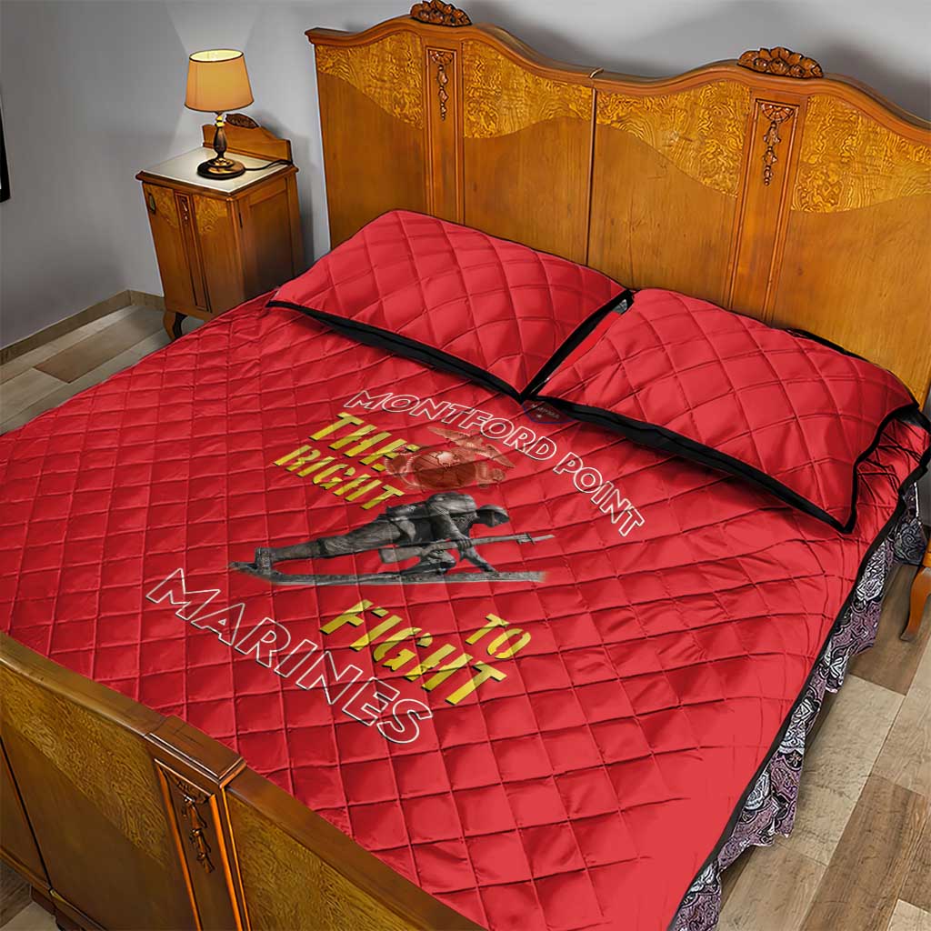African American Heroes Quilt Bed Set Montford Point Marines - Red LT15