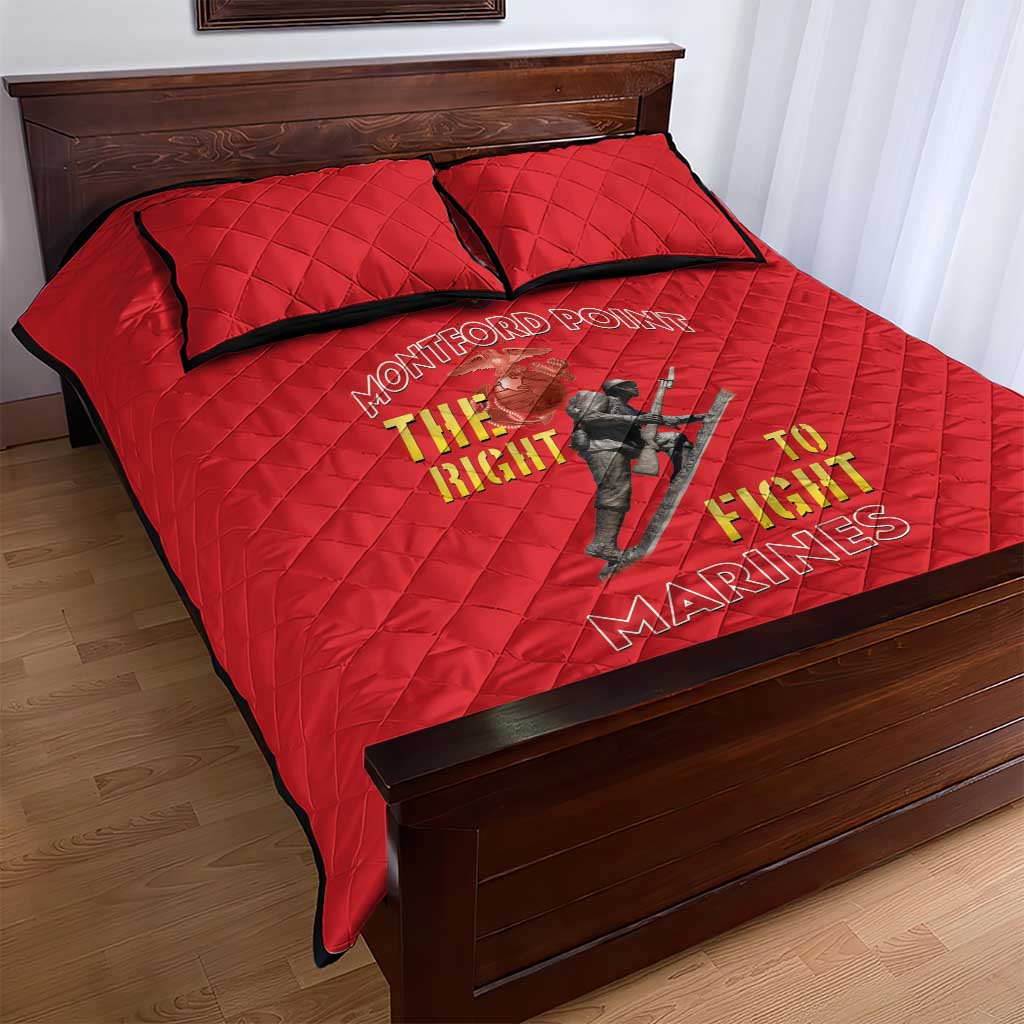 African American Heroes Quilt Bed Set Montford Point Marines - Red LT15