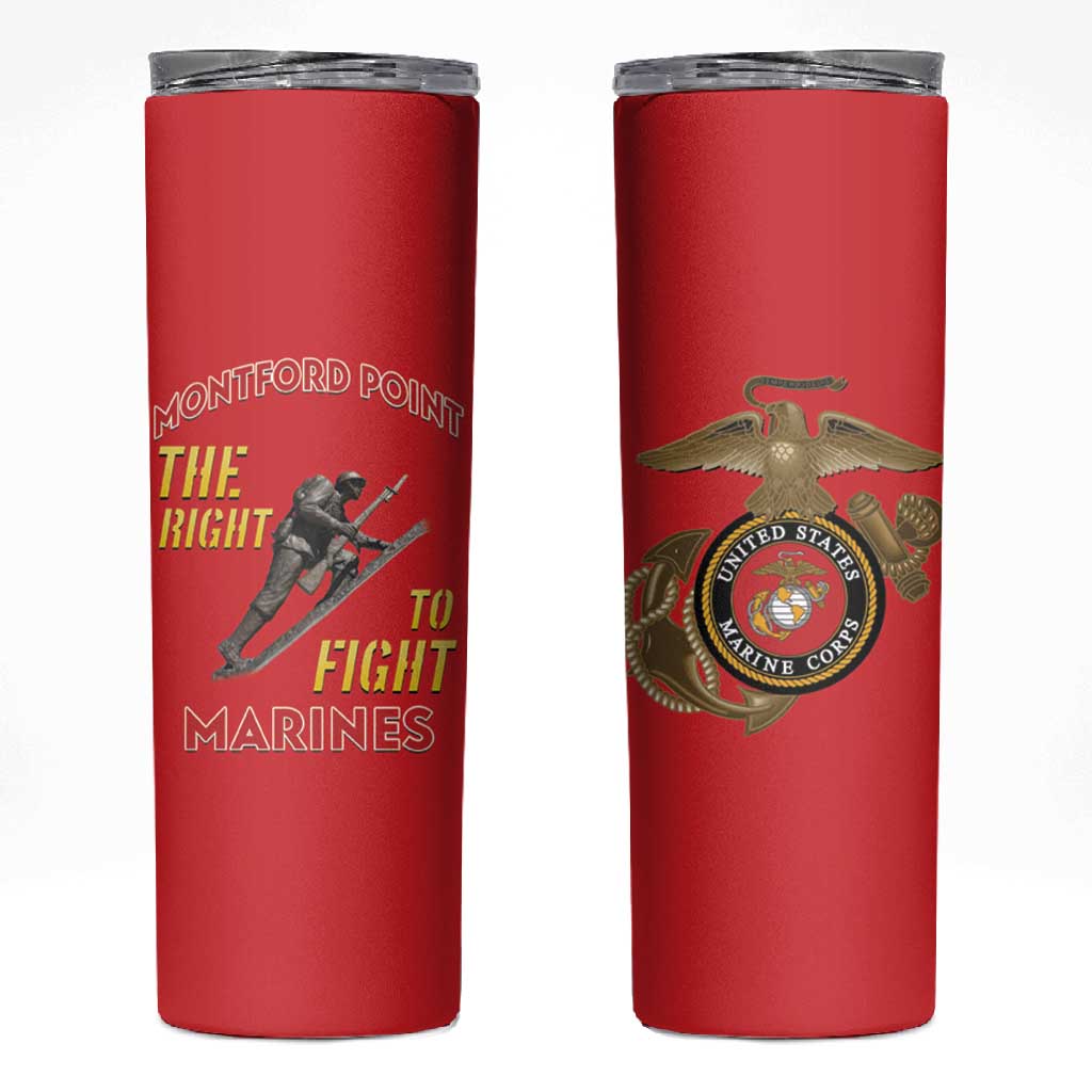 African American Heroes Skinny Tumbler Montford Point Marines - Red LT15