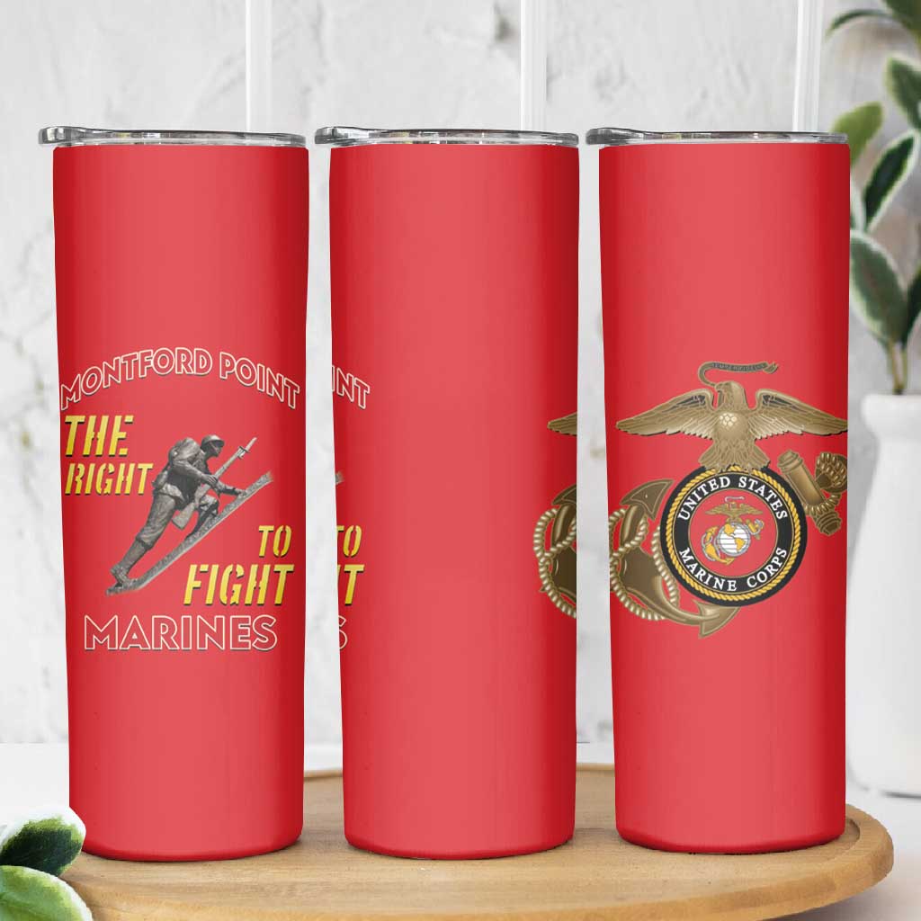 African American Heroes Skinny Tumbler Montford Point Marines - Red LT15