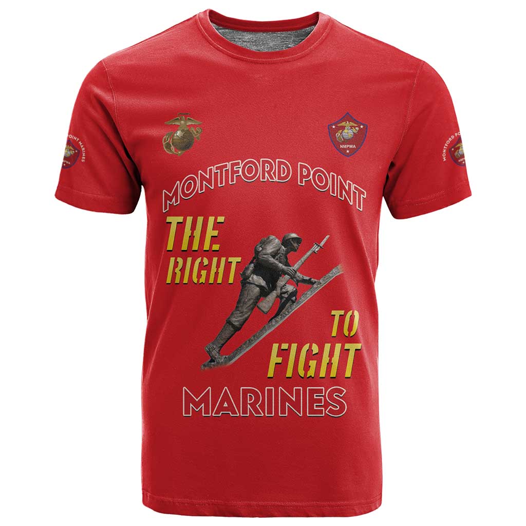 African American Heroes T shirt Montford Point Marines - Red LT15