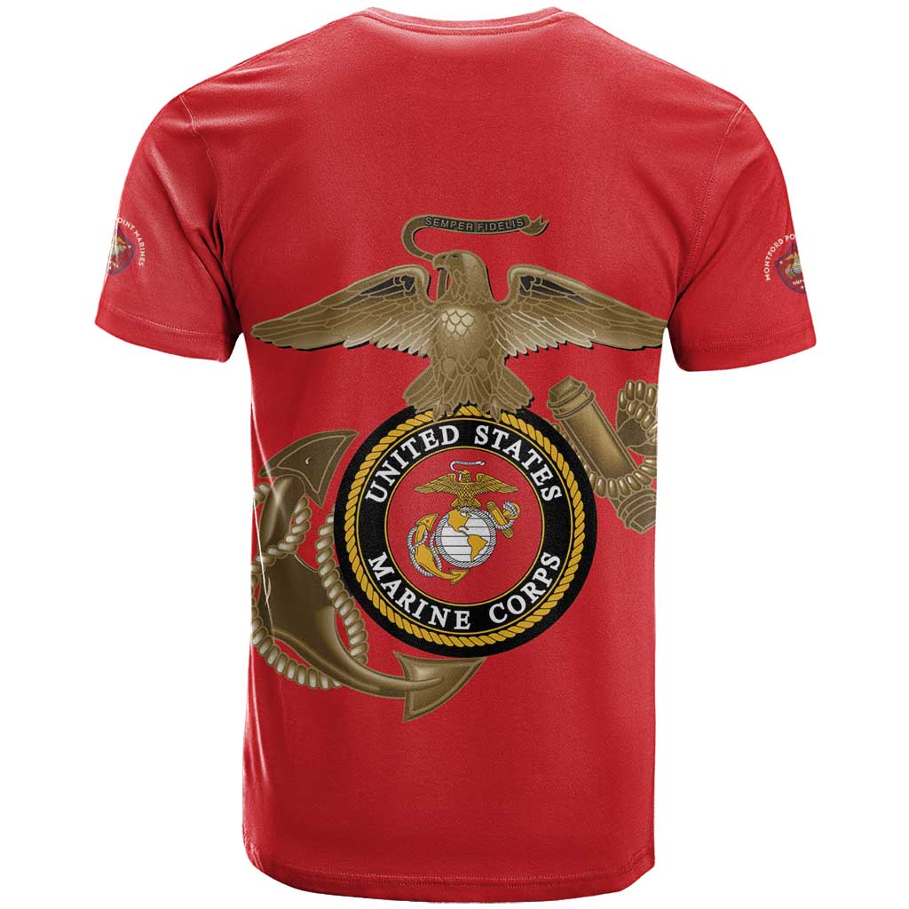 African American Heroes T shirt Montford Point Marines - Red LT15