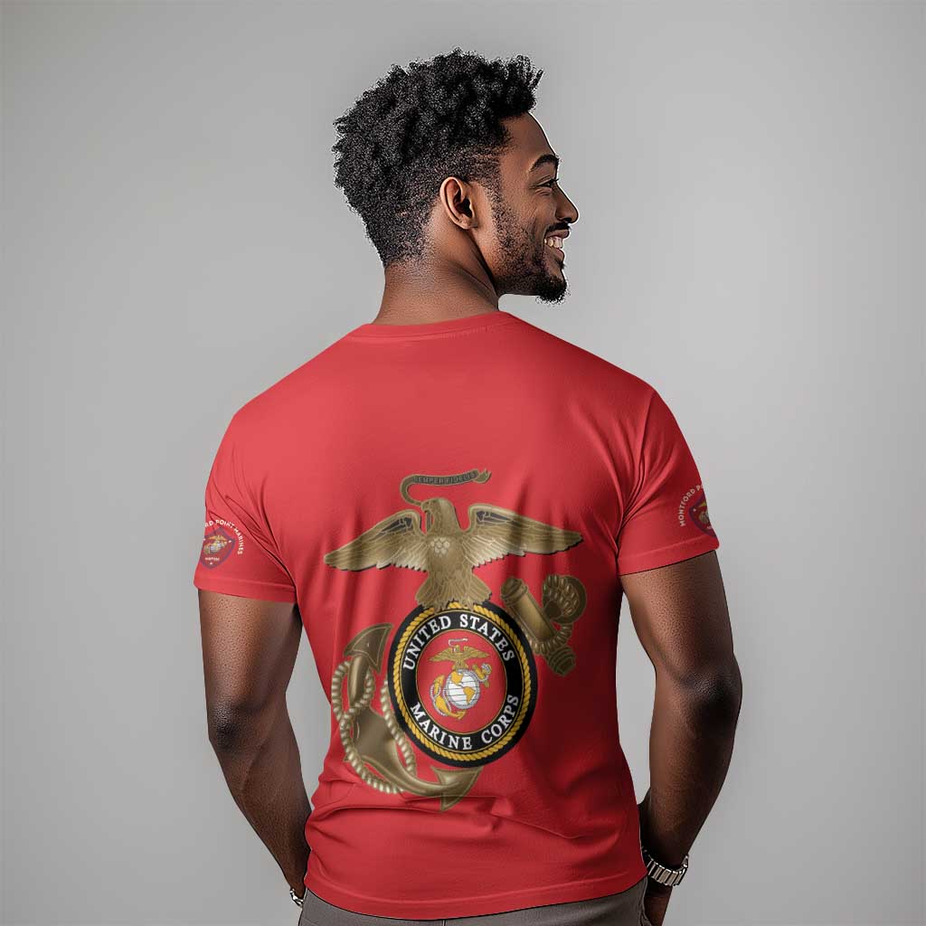 African American Heroes T shirt Montford Point Marines - Red LT15