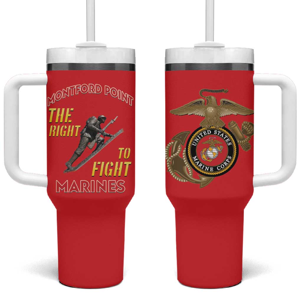 African American Heroes Tumbler With Handle Montford Point Marines - Red LT15